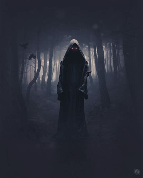 Cloaked Figure In Woods