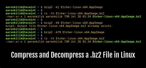 How To Compress And Decompress A Bz File In Linux Linux Howto Line Tools