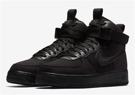 Nike Air Force 1 High Canvas Triple Black Ah6768 001 Sneaker Bar Detroit