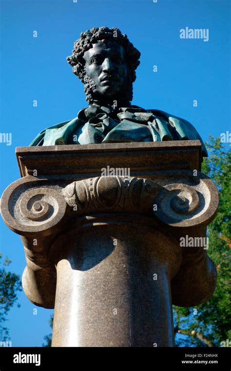 Pushkin Statue In The Stefan Cel Mare Park Chisinau Moldova Stock