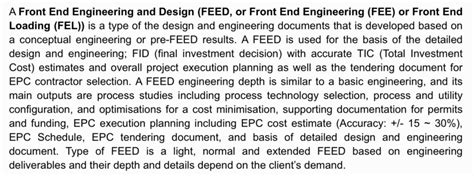 Front End Engineering Design Feed Qa Qc Construction