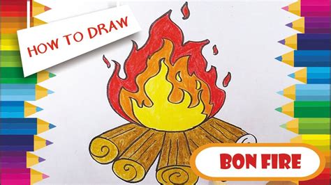 How To Draw Fire Drawing Fire Easy Step By Step Bon Fire Drawings