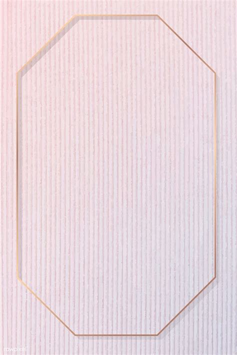 Octagon Gold Frame On Pink Corduroy Textured Background Vector