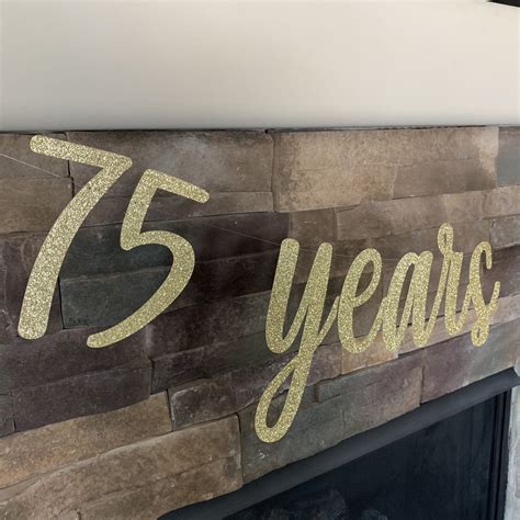 This Listing Is For A 75 Years Loved Glitter Banner In Script Font
