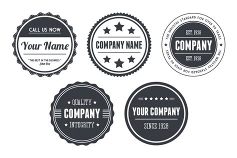 Vintage Circular Badges Vector Pack 1 Design Panoply