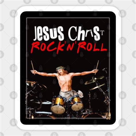 jesus christ rock n roll jesus sticker teepublic uk