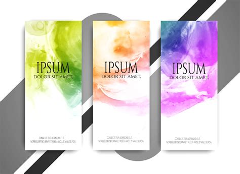 Abstract Modern Colorful Watercolor Banners Set 251713 Vector Art At