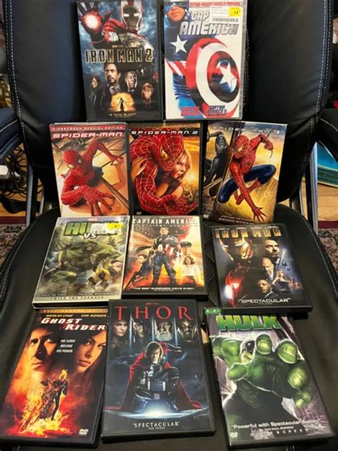 Lot Of Marvel Superhero Dvds Ironman Spider Man Thor Hulk Captain