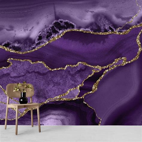 Purple Gold Marble Mosaic Wallpaper Mosaic Wallpaper Purple And Gold