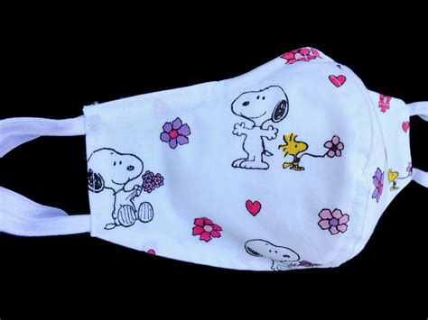 Snoopy And Woodstock Face Mask Best Handmade 100 Cotton Etsy