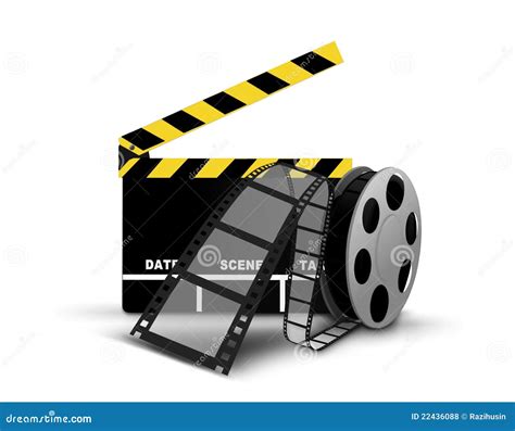 Clapperboard And Film Reel Stock Illustration Illustration Of Scene