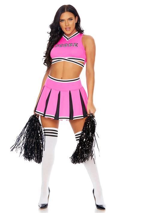 Score Sexy Cheerleader Costume Pink Cheerleader Costume Cheerleader Halloween Costume