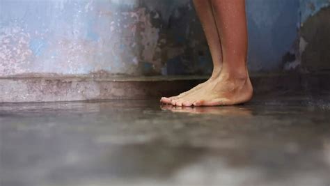Female Feet In Shower Room Stock Footage Video Royalty Free