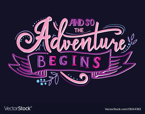 And So The Adventure Begins Hand Drawn Royalty Free Vector