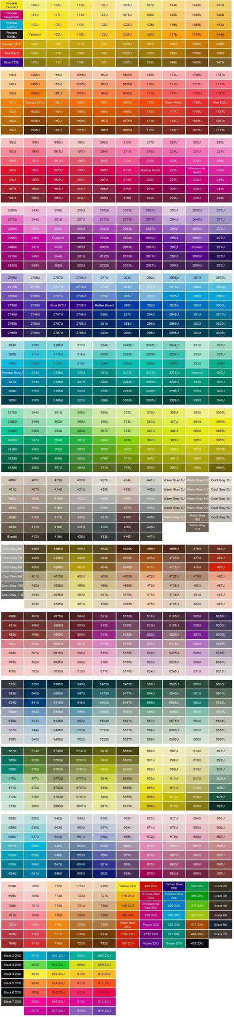 Pantones Pantone Color Chart Pantone Color Color Mixing Chart