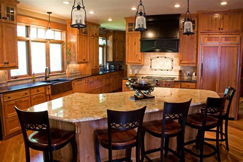 Unique Tuscan Kitchen Island With Wooden Seating Rustic Kitchen