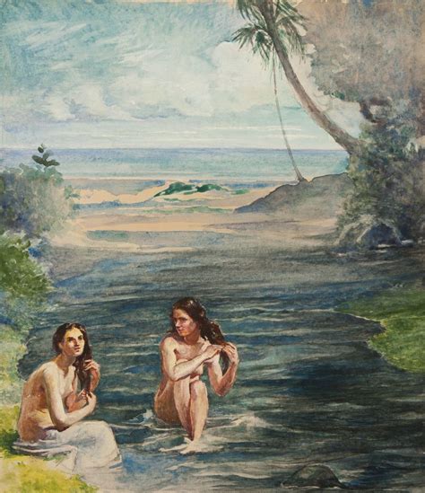 Women Bathing In Papara River John La Farge 1891 Watercolor On