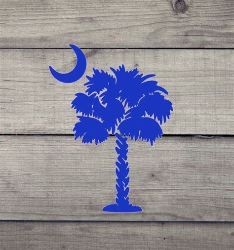Sc Palmetto Tree And Moon Vinyl Decal South Carolina Palm Etsy