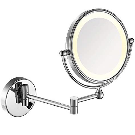 gurun 8 inch lighted wall mounted mirror led light with 7x magnification two sided swivel power