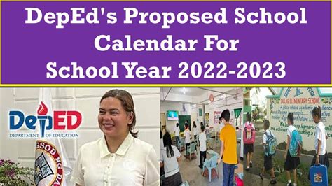 Depeds Proposed School Calendar For Sy 2022 2023 August 22 The