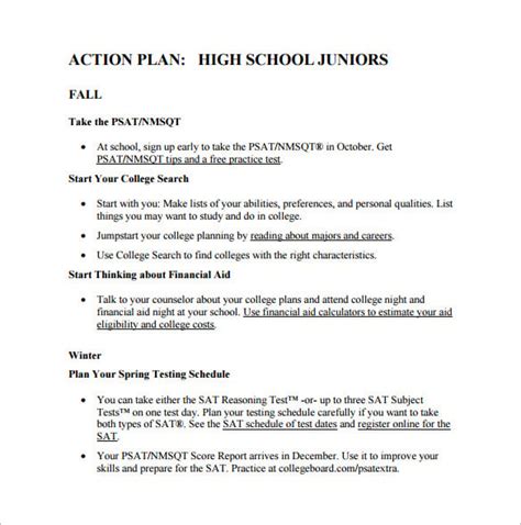 15 School Action Plan Templates Word Pdf
