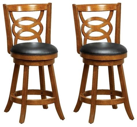 Shop modern bar and counter stools. Monarch 24" Swivel Counter Stools, Dark Oak, Set of 2 ...