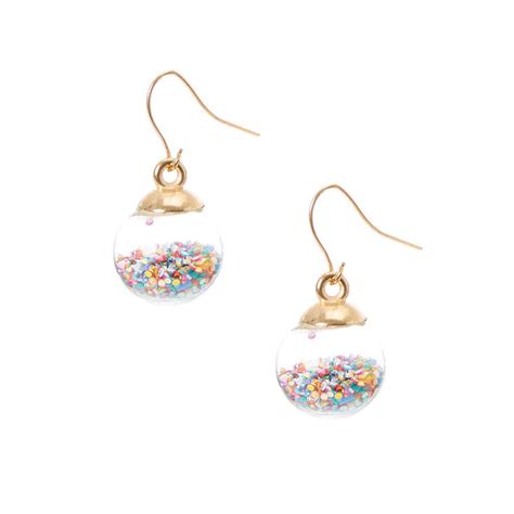 Rainbow Confetti Shaker Drop Earrings Claires Us