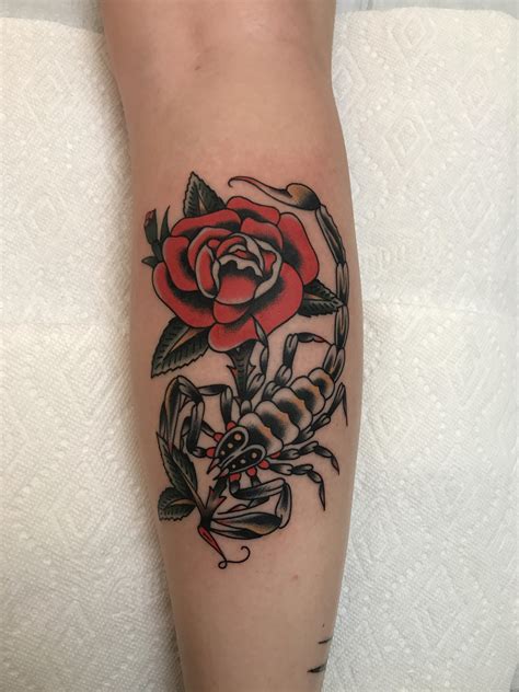 Just like the people who wear them! Scorpion and rose by Nick Oaks at Bait & Schlang Tattoo in ...