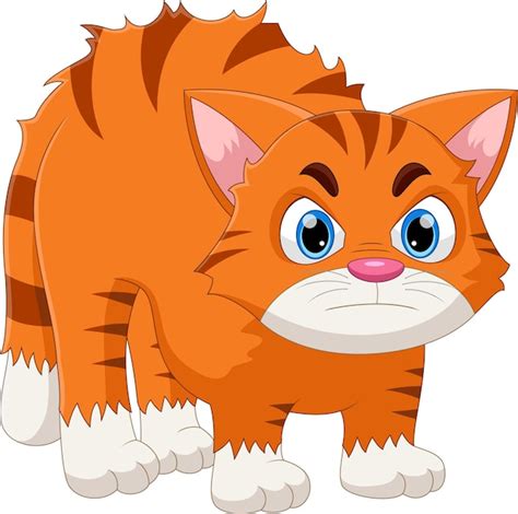 Premium Vector Cartoon Cute Cat Is Angry
