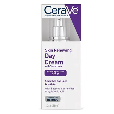 cerave skin renewing anti aging face cream with retinol and broad spectrum sunscreen fragrance