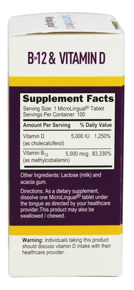 Superior Source No Shot Vitamin B12 Methylcobalamin 5000 Mcg With D3