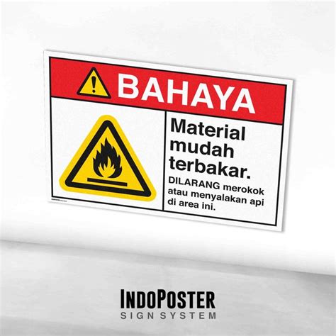 Jual Stiker Label Safety Sign Rambu K3 Ansi Material Mudah Terbakar S