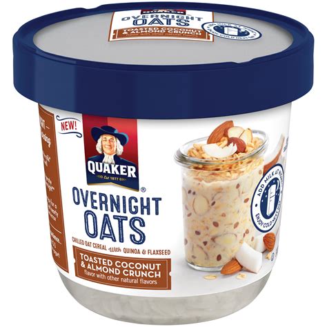 Quaker Overnight Oats Toasted Coconut And Almond Crunch 243 Oz