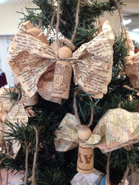 Vintage Paper And Wine Cork Angel Ornament On Etsy 500