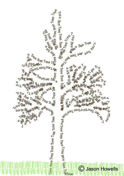 Tree Made Out Of Words Tree Graphic Design Art Materials