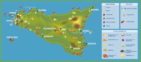 Road Map Of Sicily With Cities And Towns Printable Map Of Sicily