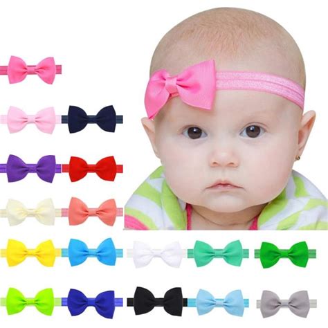 Cute Infant Flower Headband Solid Bow Headbands Babies Children