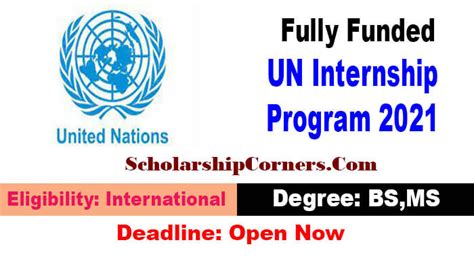 Un Internship Program 2021 Fully Funded For International Students