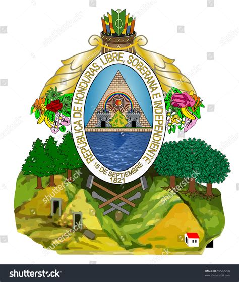 Honduras Coat Arms Seal National Emblem Stock Illustration 59582758 Shutterstock