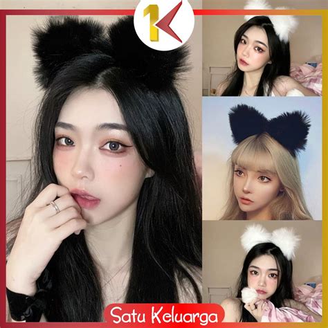 Jual Sk C491 Bandana Bulu Motif Kuping Kucing Wanita Bando Korea Lucu
