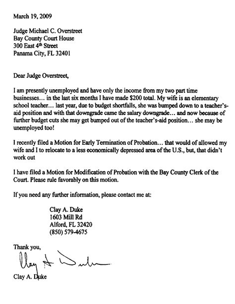 This is the basic format for a letter to the court requesting a continuance: Clay Duke Docs | The Smoking Gun