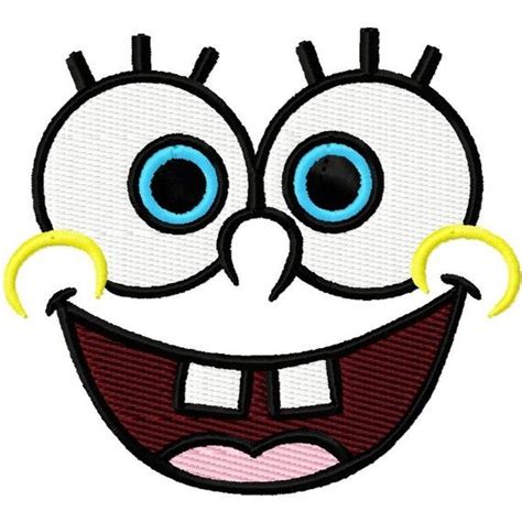 Spongebob Face Solid Fill Machine Embroidery Design 2x2 3x3 4x4 Instant