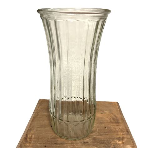 Vintage Hoosier Glass Vase 4089 C 44A Ribbed 10 Tall Etsy