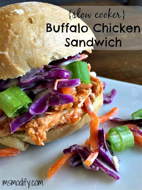 Slow Cooker Buffalo Chicken Sandwich Msmodify