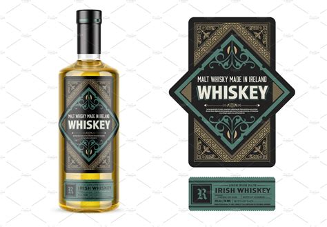 Vintage Whiskey Label Packaging Creative Illustrator Templates