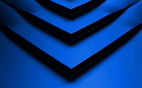 4k Free Download Blue 3d Arrow Creative Geometric Shapes Arrows 3d
