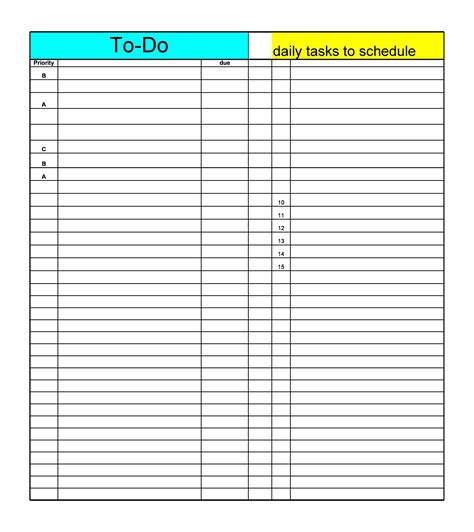 To Do List Template For Word Doctemplates