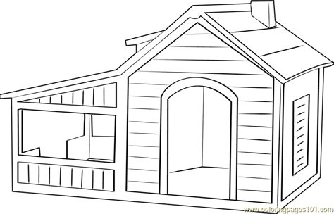Indoor Dog House Coloring Page