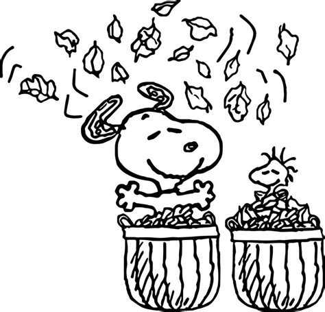 Cool Snoopy Autumn Coloring Page Snoopy Coloring Pages Fall Coloring