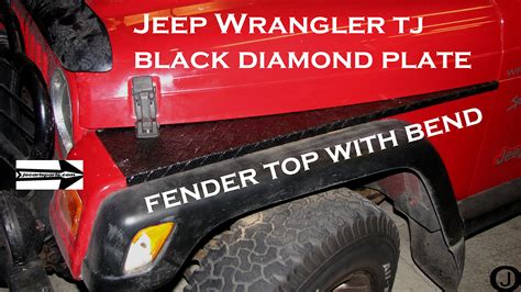 Fits Jeep Tj Black Coated Diamond Plate Full Top Fender Cover With Bend